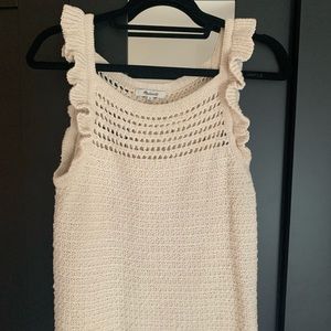 Madewell Crocheted ruffle strap sweater tank
